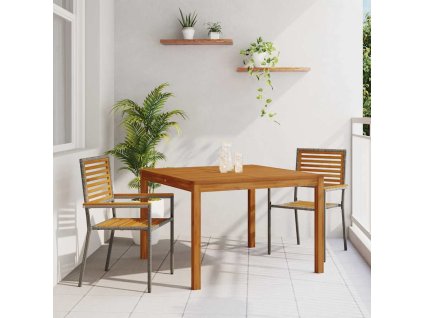 Zahradní jídelní souprava 3 pcs Šedá Poly ratan 3365530