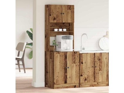 Kuchyňský bufet s policí 2 pcs Staré dřevo 60 x 50 x 180 cm 3365555