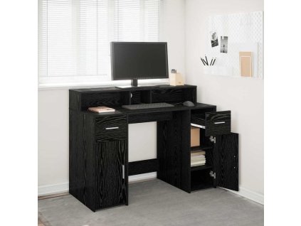 Stůl se zásuvkou Černý dub 120 x 55 x 91 cm Kompozitní dřevo 3365609