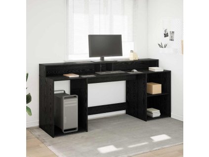 Stůl se zásuvkou Černý dub 200 x 55 x 91 cm Kompozitní dřevo 3365616
