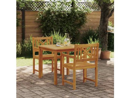 Zahradní jídelní souprava 3 pcs Hnědá Masivní akáciové dřevo 3375656