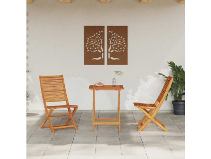 Skladací bistro sada 3 pcs Hnědá masivní akáciové dřevo 3375690