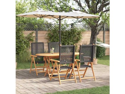 Zahradní jídelní souprava 5 pcs Černá 3375730