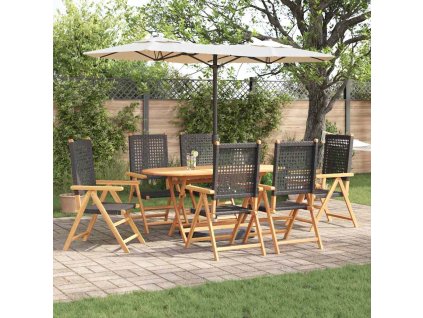 Zahradní jídelní souprava 7 pcs Černá 3375731