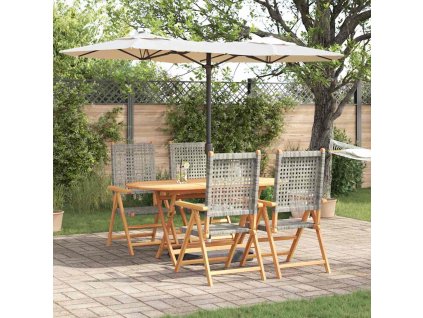 Zahradní jídelní souprava 5 pcs Šedá 3375732