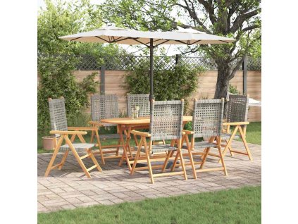 Zahradní jídelní souprava 7 pcs Šedá 3375733