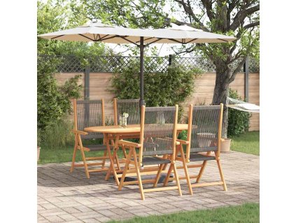 Zahradní jídelní souprava 5 pcs Šedá 3375738