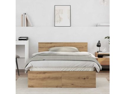 Rám postele Artisanový dub 203 x 185 x 70 cm kompozitní dřevo 3376061