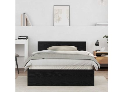 Rám postele s čelo Černý dub 203 x 185 x 70 cm kompozitní dřevo 3376062
