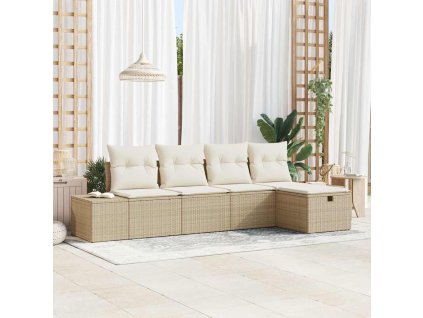 Set pohovek s polštářem 5 pcs polyratan 3360692