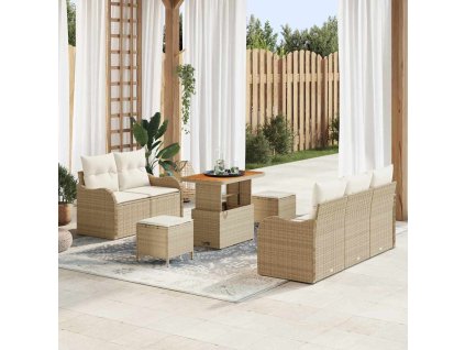 Sada zahradních pohovek s polštářem 8 pcs Béžová a krémová 3364161