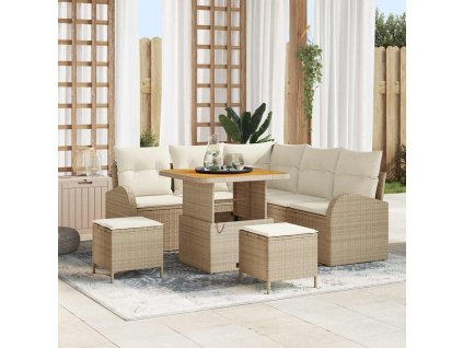 Sada zahradních pohovek s polštářem 8 pcs Béžová a krémová 3364336