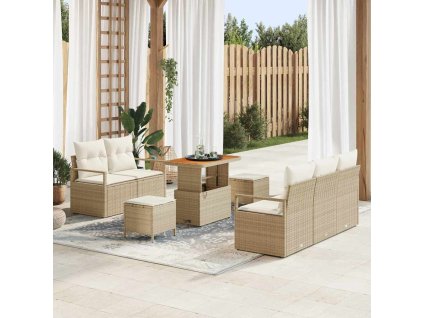 Sada zahradních pohovek s polštářem 8 pcs Béžová a krémová 3364421