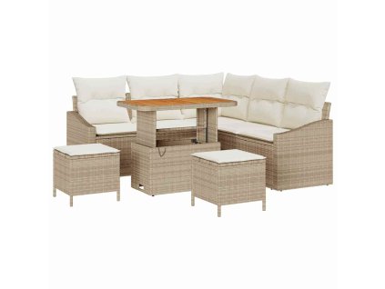 Sada zahradních pohovek s polštářem 8 pcs Béžová a krémová 3364606