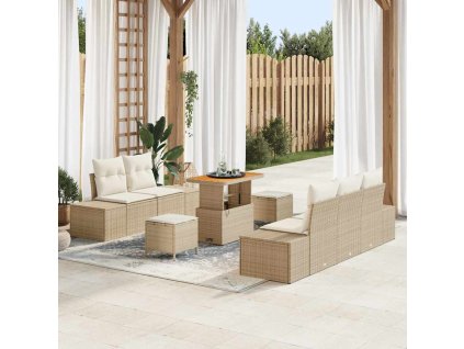 Sada zahradních pohovek s polštářem 8 pcs Béžová a krémová 3364681