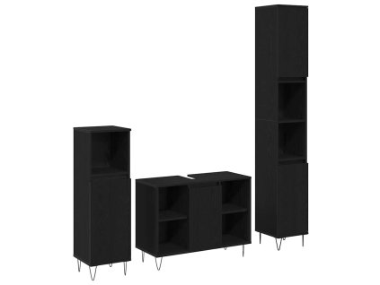 Sada nábytku do koupelny 3 pcs Černý dub Kompozitní dřevo 3378509
