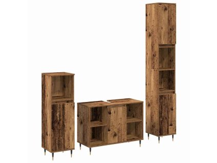 Koupelnová nábytková sada 3 pcs Staré dřevo 30 x 30 x 180 cm 3378513