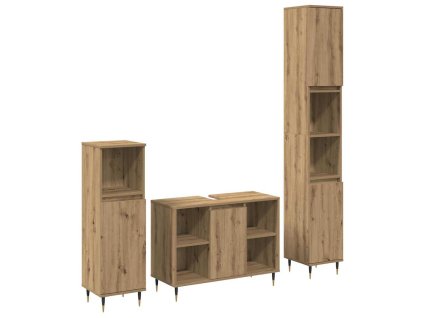 Koupelnová nábytková sada 3 pcs Artisanový dub 30 x 30 x 180 cm 3378514