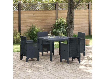 Zahradní jídelní souprava 5 pcs Antracit Ratan Polt 3378532