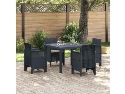 Zahradní jídelní souprava 5 pcs Antracit Ratan Polt 3378533
