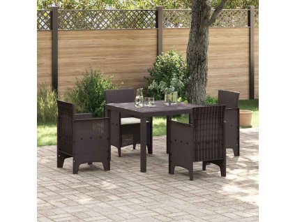 Zahradní jídelní souprava 5 pcs Hnědá Ratan Polt 3378541
