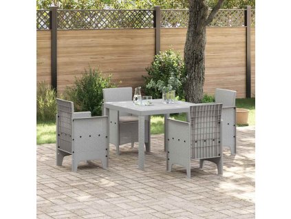 Zahradní jídelní souprava 5 pcs Světle šedá Ratan Polt 3378548