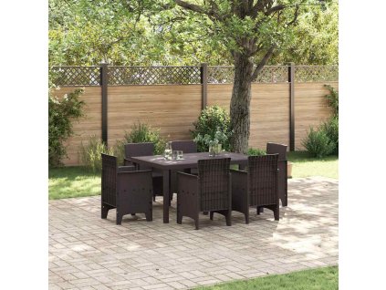 Zahradní jídelní souprava 7 pcs Hnědá Ratan Polt 3378557