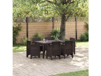 Zahradní jídelní souprava 7 pcs Hnědá Ratan Polt 3378560
