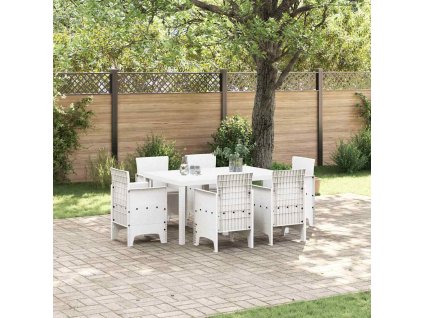 Zahradní jídelní souprava 7 pcs Bílá Ratan Polt 3378564