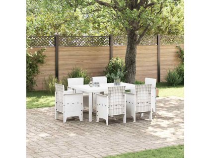 Zahradní jídelní souprava 7 pcs Bílá Ratan Polt 3378566