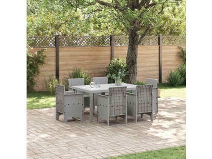 Zahradní jídelní souprava 7 pcs Světle šedá Ratan Polt 3378567