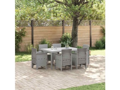 Zahradní jídelní souprava 7 pcs Světle šedá Ratan Polt 3378571