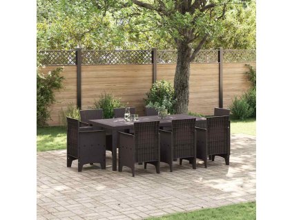 Zahradní jídelní souprava 9 pcs Hnědá Ratan Polt 3378577