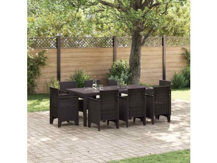 Zahradní jídelní souprava 9 pcs Hnědá Ratan Polt 3378581