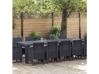 Zahradní jídelní souprava s polštáři s polštářem 13 pcs 3378614