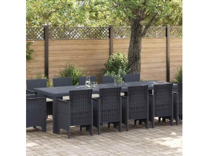 Zahradní jídelní souprava 13 pcs Antracit Polyrattan 3378616