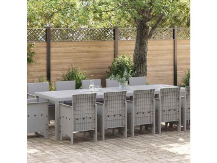 Zahradní jídelní souprava s polštářem Světlá šedá a Antracit 3378630