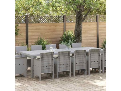 Zahradní jídelní souprava s polštářem 13 pcs Světle šedá 3378631