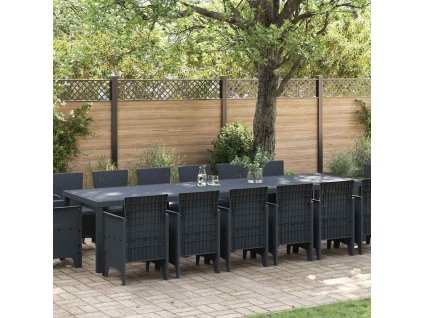 Zahradní jídelní souprava 15 pcs Antracit Ratan Polt 3378635