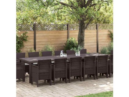 Zahradní jídelní souprava 15 pcs Hnědá Ratan Polt 3378639