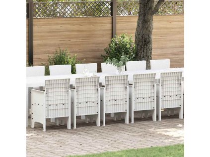 Zahradní jídelní souprava 17 pcs Bílá Ratan Polt 3378663