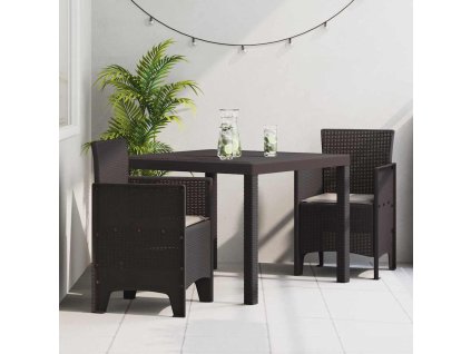 Zahradní jídelní souprava 3 pcs Hnědá Ratan Polt 3378678