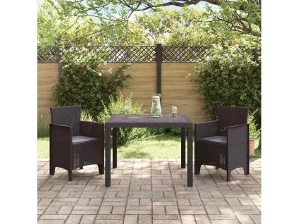 Zahradní jídelní souprava 3 pcs Hnědá Ratan Polt 3378680