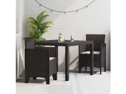 Zahradní jídelní souprava 3 pcs Hnědá Ratan Polt 3378681
