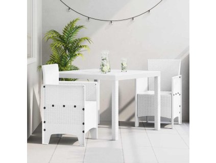 Zahradní jídelní souprava 3 pcs Bílá Ratan Polt 3378682