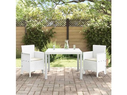 Zahradní jídelní souprava 3 pcs Bílá Ratan Polt 3378686