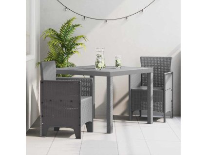 Zahradní jídelní souprava 3 pcs Světle šedá Ratan Polt 3378687