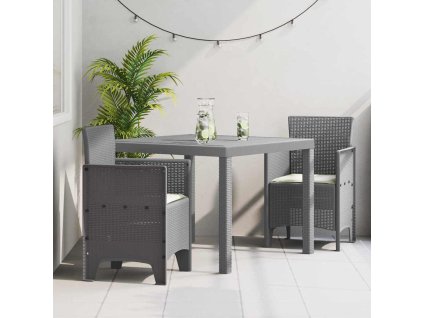 Zahradní jídelní souprava 3 pcs Světle šedá Ratan Polt 3378691