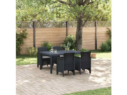 Zahradní jídelní souprava 5 pcs Antracit Ratan Polt 3378694