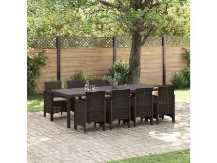 Zahradní jídelní souprava 9 pcs Hnědá Ratan Polt 3378738